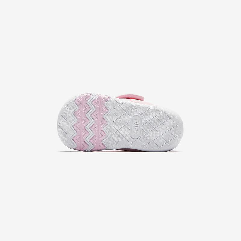 Anta Kids Synthetic Leather Fabric Trendy Non-Slip Lightweight Shock Absorbing Low-Top Walking Shoes Baby sneaker Pink White A22440069-1