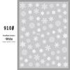 Snowflake Nail Stickers: White Back Adhesive Decals for Christmas, with Gold & Silver Laser Designs