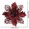 12PCS DIY Decoration Christmas Artificial Flowers 15CM Glitter Fake Flower  Christmas Decor