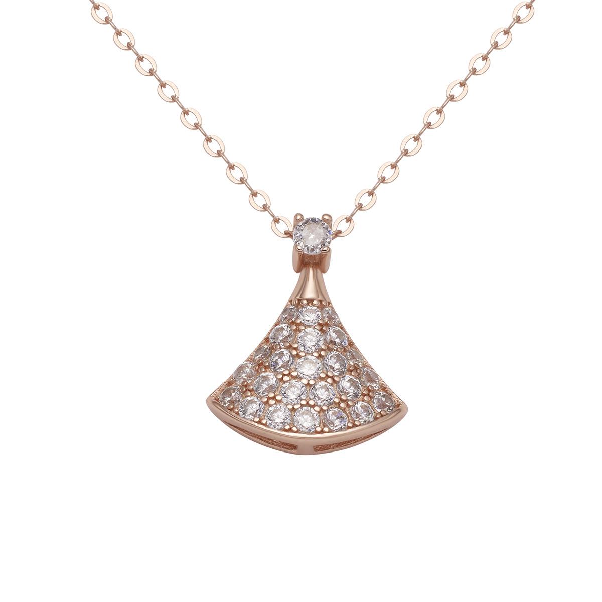 

Серебряное ожерелье S925 с бриллиантами, женское, с подвеской-веером из циркония, темпераментная ниша, высококачественная цепочка для ключицы, прилив 925 silver