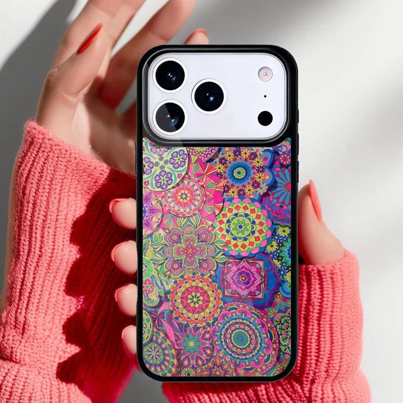 Indian Floral Henna Mandala Soft Phone Case for iPhone 17 16 15 14 13 Pro Max Back Cover for 12 11 Pro Coque