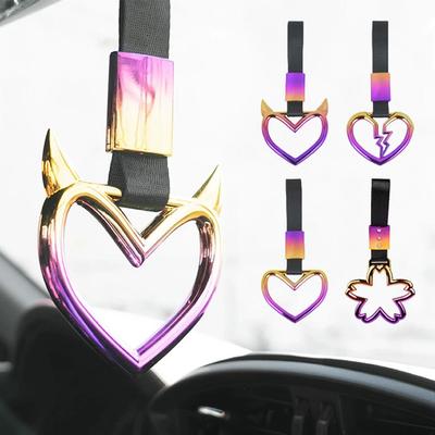 Car Bumper Warning Pull Auto Rear Bumper Magic Heart Strap Train Handle Belt Electrostatic Hand Tsurikawa Bus Horn Bull V7W2