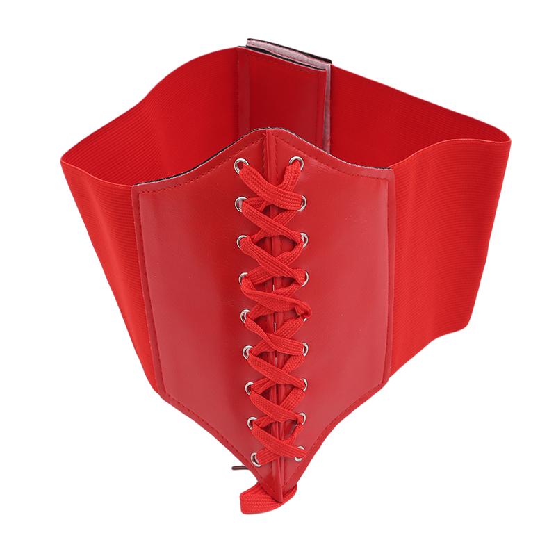 Women Vintage Embroidered Corset Belt Elastic Waistband Girdle Rivet Decor Bandaged Dress Accessory