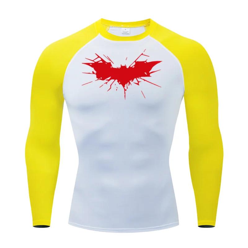 Men's Print Long Sleeve Compression Shirts Gym Workout Rash Guard Athletic Fitness Running Baselayer Undershirts Tops Sportswear