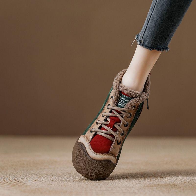 Women's large size soft elastic winter warm cold padded snow boots non-slip wear outdoor leisure sports Martin cotton boots