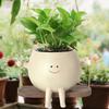 1pc Resin Hanging Planter Pot Rustic Succulent Plant Holder Smiling Face With Swing Base Outdoor Courtyard Garden Indoor Home Decor Gift for Family