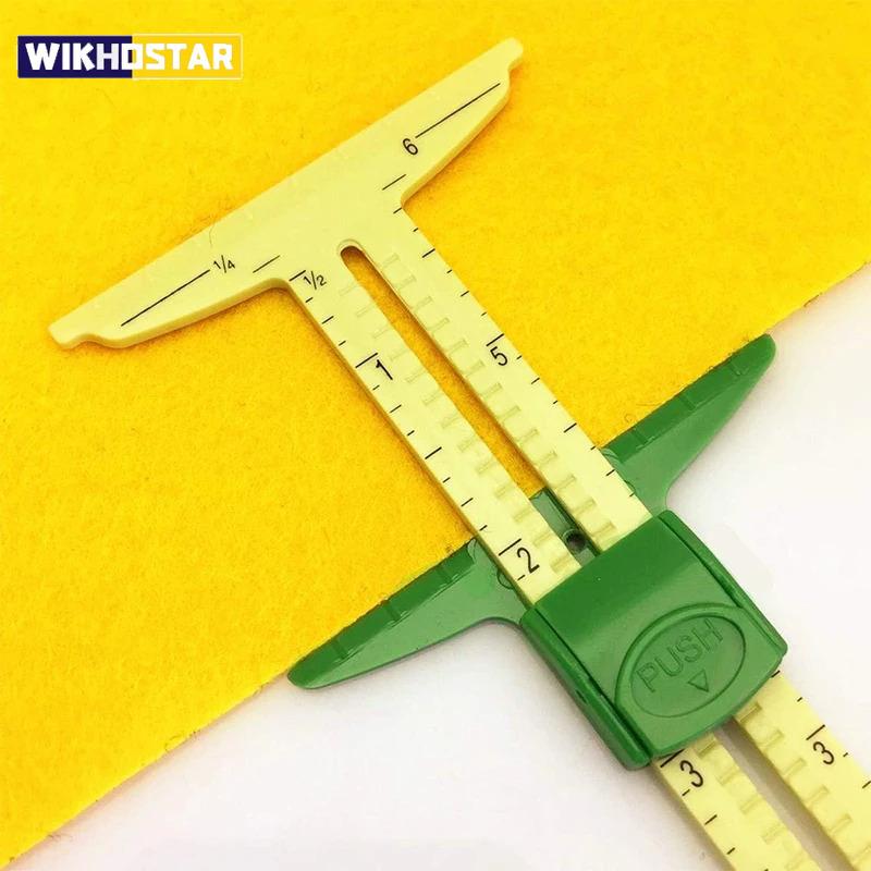 5-in-1 sliding ruler, measuring tool, multi-functional plastic drawing ruler, home sewing patchwork ruler, sewing accessory