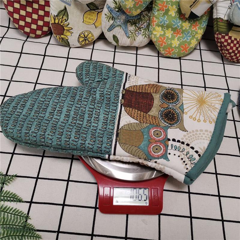 1 st 18x33cm Tjock Bomull Tryckt Stor Grytvante Bakhandske Värmepanna Mikrovågsugn Isolering Köksredskap Festgåva