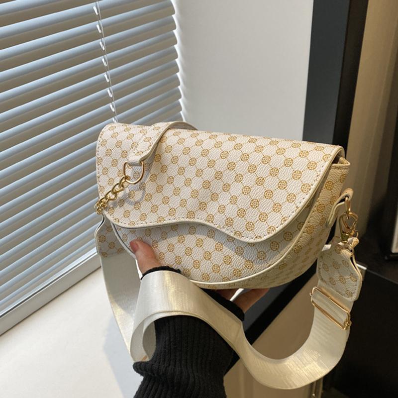 Vintage Pattern Crossbody Bags for Women Shoulder Bag Trend Small Purse and Handbag Luxury Designer Female Saddle Bag