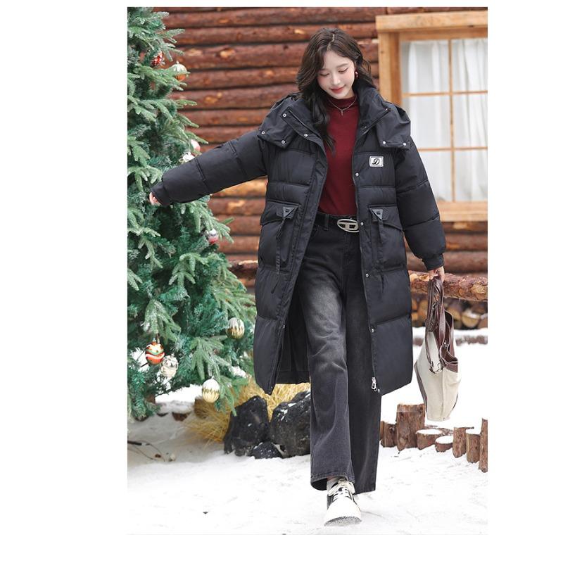 Down Jacket, Loose-fitting Women's Winter Long New Style Over-the-knee Cotton Coat, Thickened Korean Version, Versatile Cotton-padded Jacket