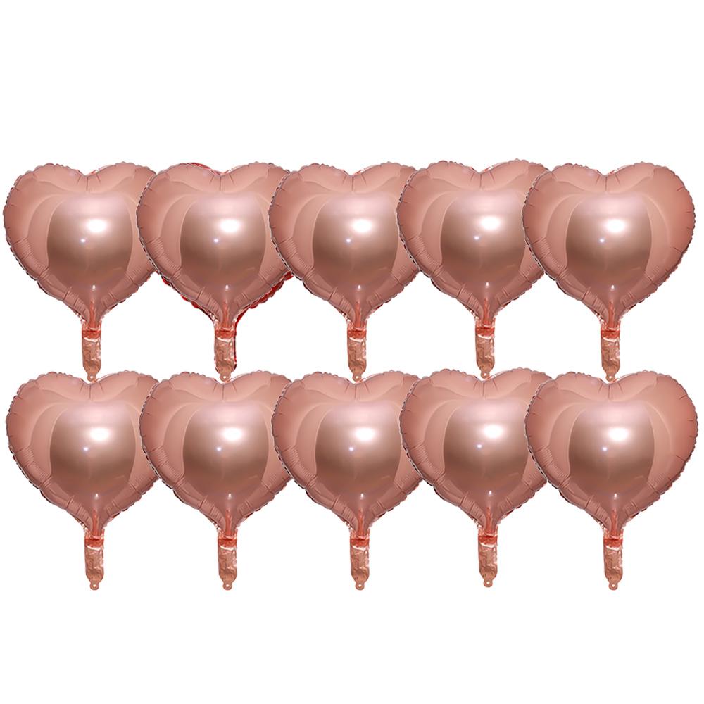 10/1Pcs Heart Shaped Foil Balloons Red Gold Love Shining Aluminum Film Balloon Baby Shower Wedding Birthday Party Decor Supplies