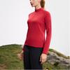 FILA Fitted Mock Neck Half-Zip Knit Long Sleeve T-Shirt Women tops Dark-Rose A11W517213FWI