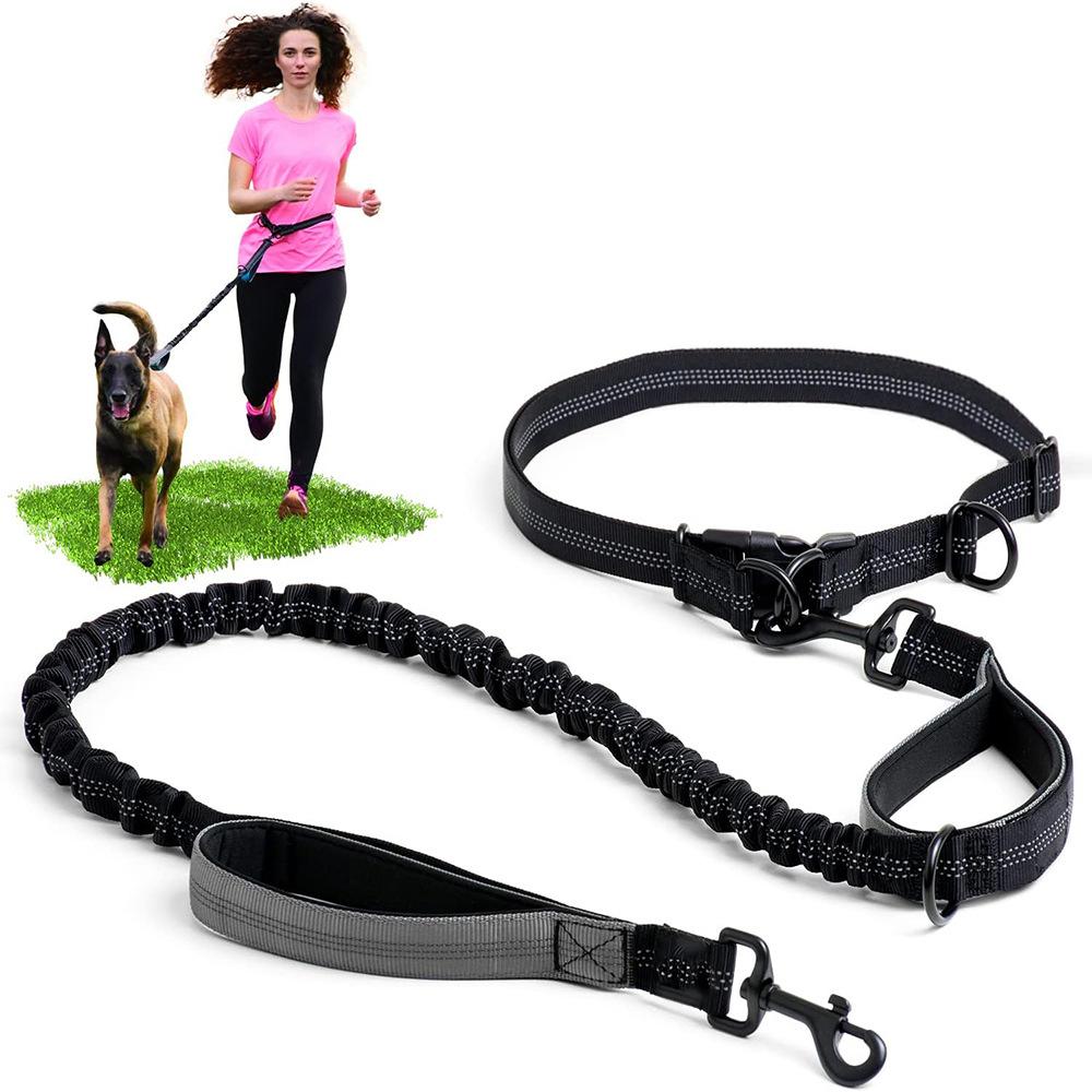 Hot Sale Running Dog Walking Belt Traction Rope Reflective Safety Buffer Retractable Outdoor Dog Rope Outdoor Sports Dog Rope