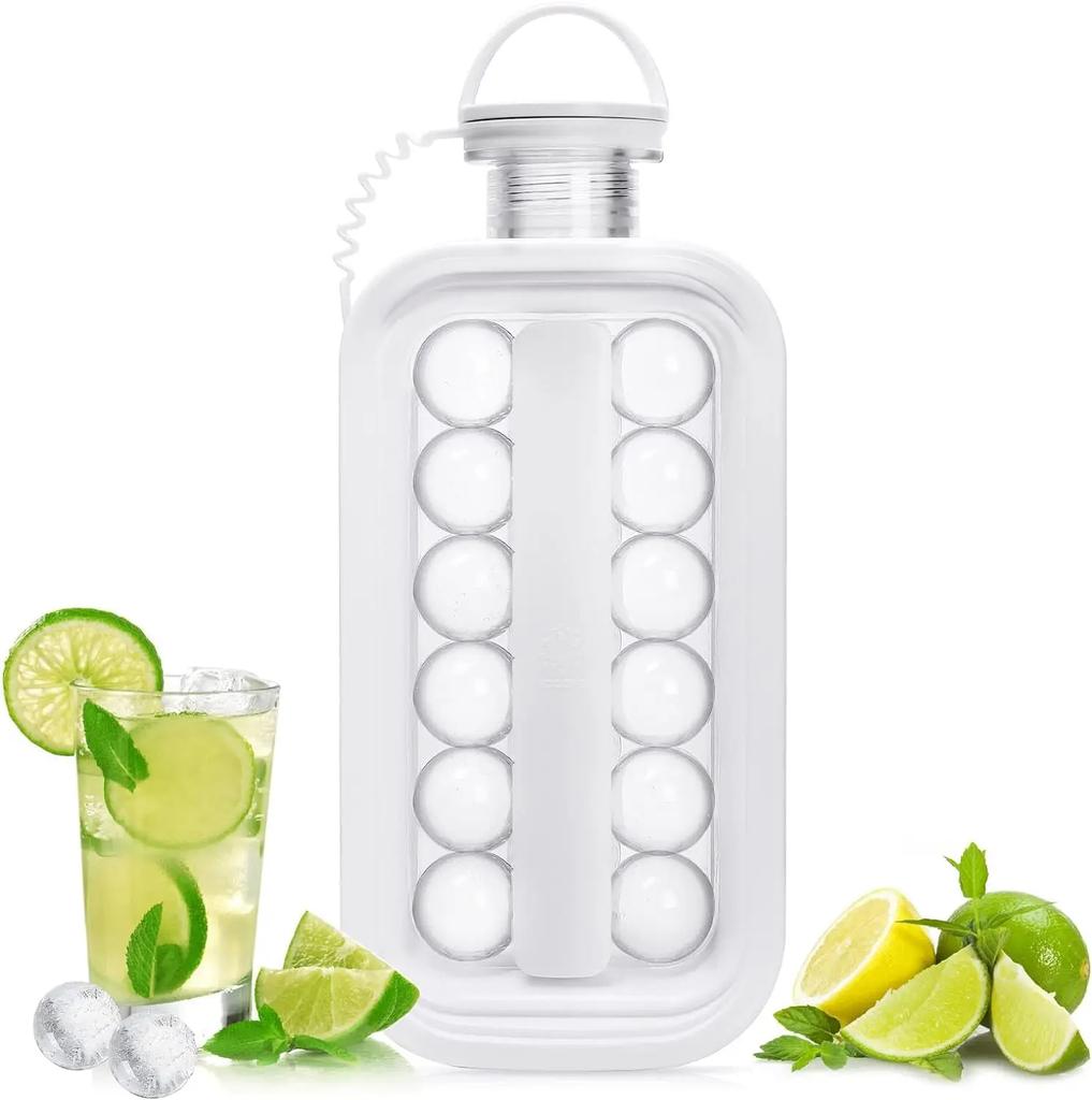 2 In 1 Portable Folding Ice Ball Maker Kettle Ice Hockey Pot Whiskey Cocktail Ice Cube Mold Freezer Making Mold Kitchen Tool