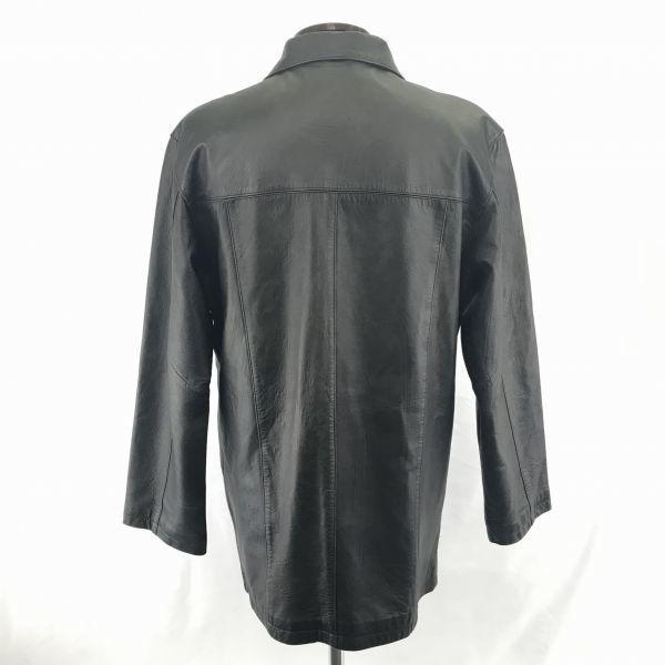 NEW TRENDS WORLD/Sheep Leather/Lamb Leather Jacket/M/Black/Polyester Lining/4 Buttons/Simple Design(USED)