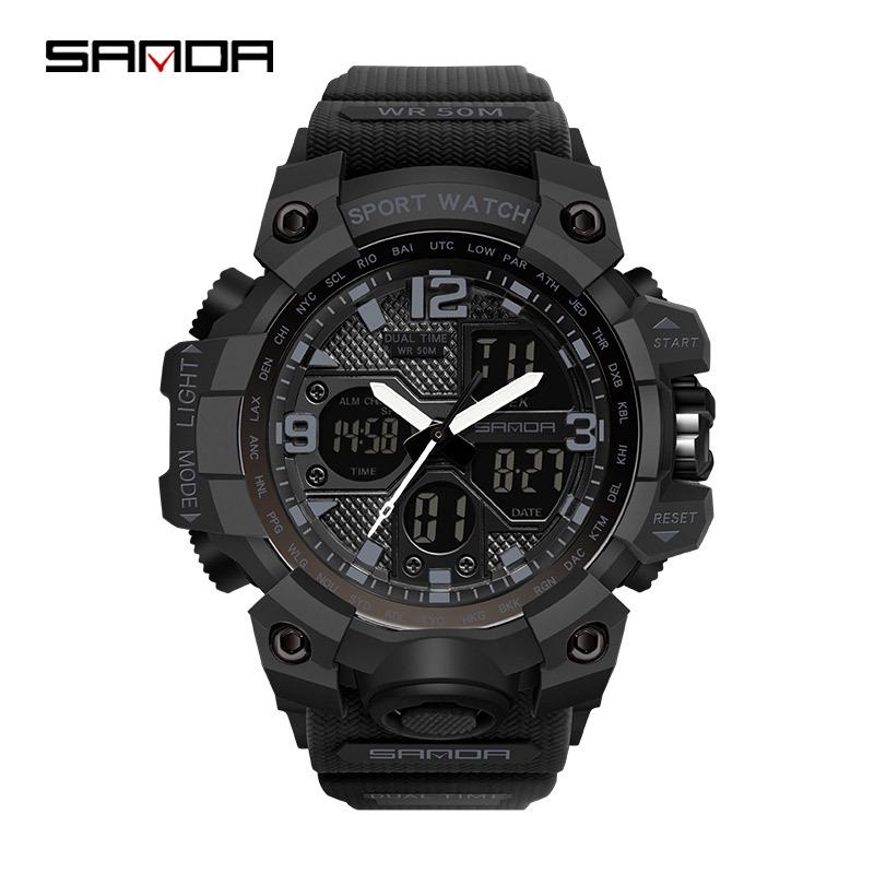 Sanda Youth Fashion Luminous Waterproof Shockproof Alarm Men's Watch
