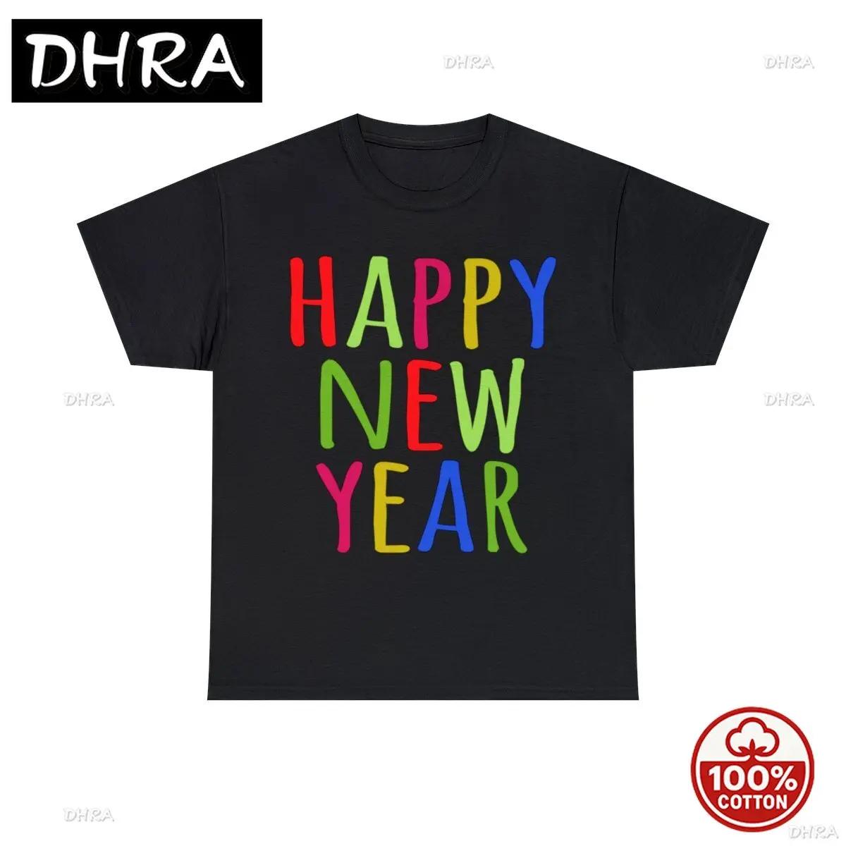 

Happy New Year Graphic Tee Shirt S5XL with Unique Pattern T Shirt Femme for Vacation Tops Tee Aesthetic Funny Casual Top 4XL