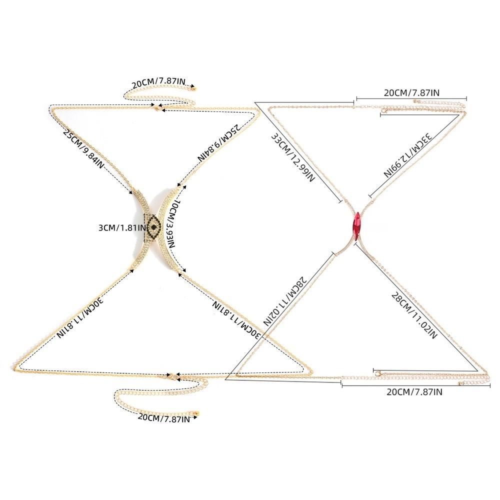 Demon Eye Chest Support Body Chain Rhinestone Breast Chain Hip Hop Bra Chest Chain Girls