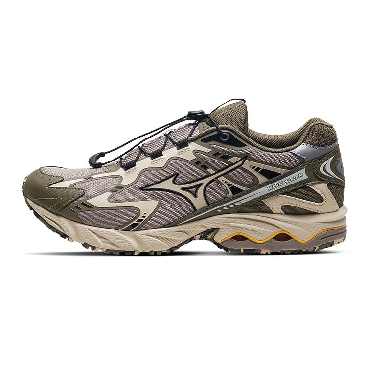 Mizuno Wave Solar V2 Retro Trend Functional Non-Slip Wear-Resistant Supportive Low-Top Casual Running Shoes Unisex sneaker Olive-Green D1GH231808
