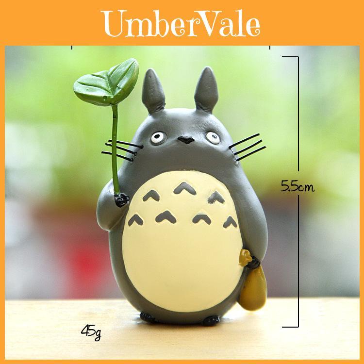 Resina Cartone Animato Il Mio Vicino Totoro Decorazione Mini Giardino con Design a Foglia per Casa Ufficio Regalo
