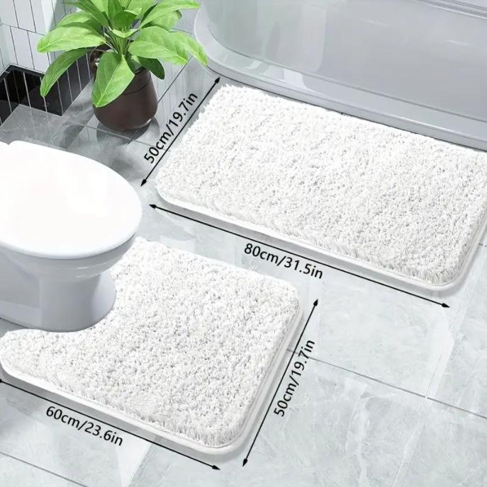 Bathroom Absorbent Floor Mat Home Bathroom Floormat Quick Drying U-shaped Toilet Cushion Carpet Bathroom Accessories At The Entrance of The Toilet