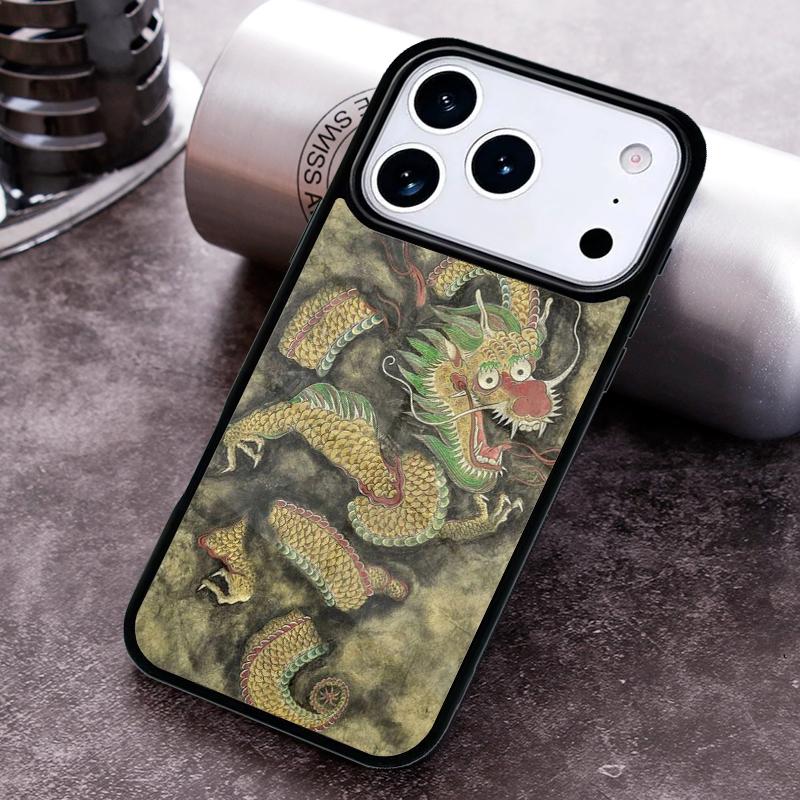 Retro Chinese Dragon Totem Phone Case for iPhone 17 16 15 Pro Max Air 14 13 12 11 Plus Shockproof Capa Cover