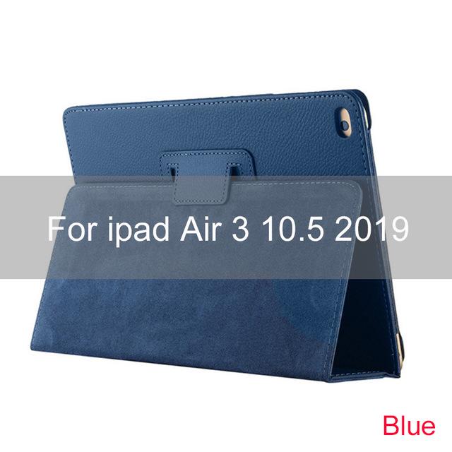 

Кожаный смарт-чехол для iPad Air 3 10,5 дюймов, 2019, чехол для планшета с противоударным чехлом для iPad Air 3 Gen 10,5 дюйма темно-синий