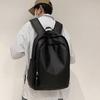 Soft Leather Schoolbag Solid Color Student Backpack Women's Large Capacity Backpack Men Computer Travel Backpack