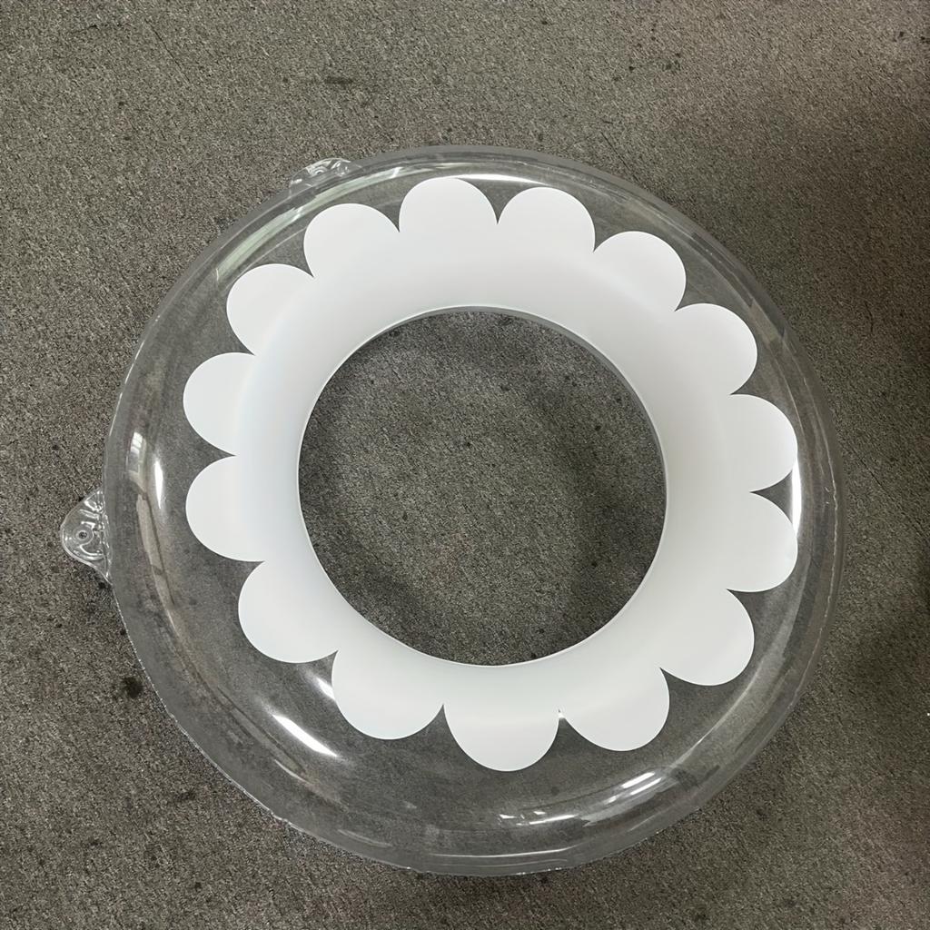 1 Stück Transparenter Schwimmring mit Blumenmuster, Aufblasbarer Schwimmring aus PVC, Tragbar, Wasser-Schwimmring, Für Outdoor-Strand, Poolparty