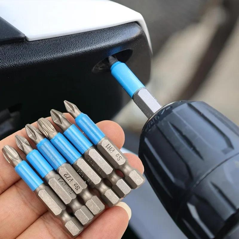 6/12x Hex Shank Screwdriver Bit Set PH1 PH2 PH3 PZ1 PZ2 PZ3 Head Anti Slip Teeth Hardware Electrical DIY Repair Accessories