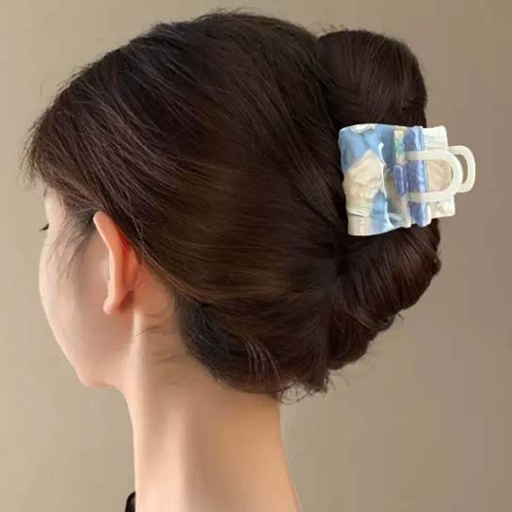 Elegant Square Hair Claw Korean Style Shark Clip Fashion Acetic Acid Hair Claw  Work