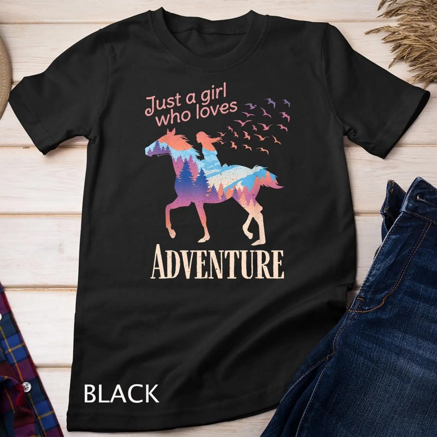 Just a Girl Who Loves Adventure Äì Girls Horse Lover T shirt S