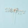 Handmade Imitation Pearl Flower Hairpin for Bridal Updo and Wedding Dress Accessory