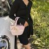 Chic Casual Bucket Bag Elegant Handheld Purse For Women In Grey Pink Khaki Colors
