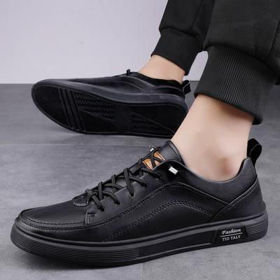 Herren Lederschuhe Outdoor Mode Slipper Sneakers Klassischer Trend Freizeitschuhe Vintage Stil schwarz Männlich Lauf Flats Handgefertigte Flats