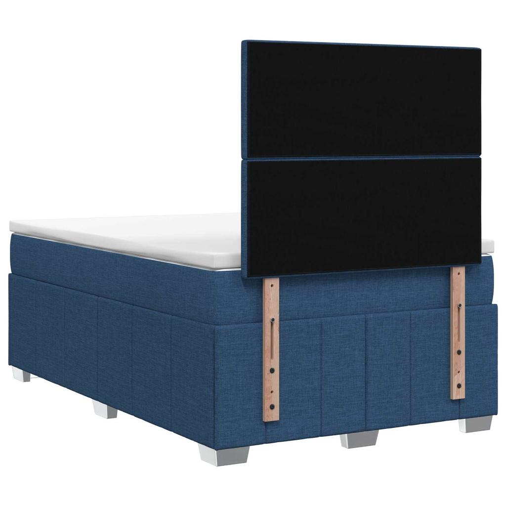 Box Spring Bed with Mattress and Headboard Blue 120 x 200 cm Fabric