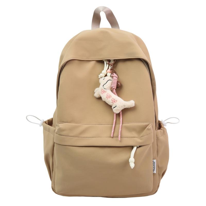 New small fresh schoolbag, high-capacity solid-color backpack for junior high school girls, high-value backpack for primary school students