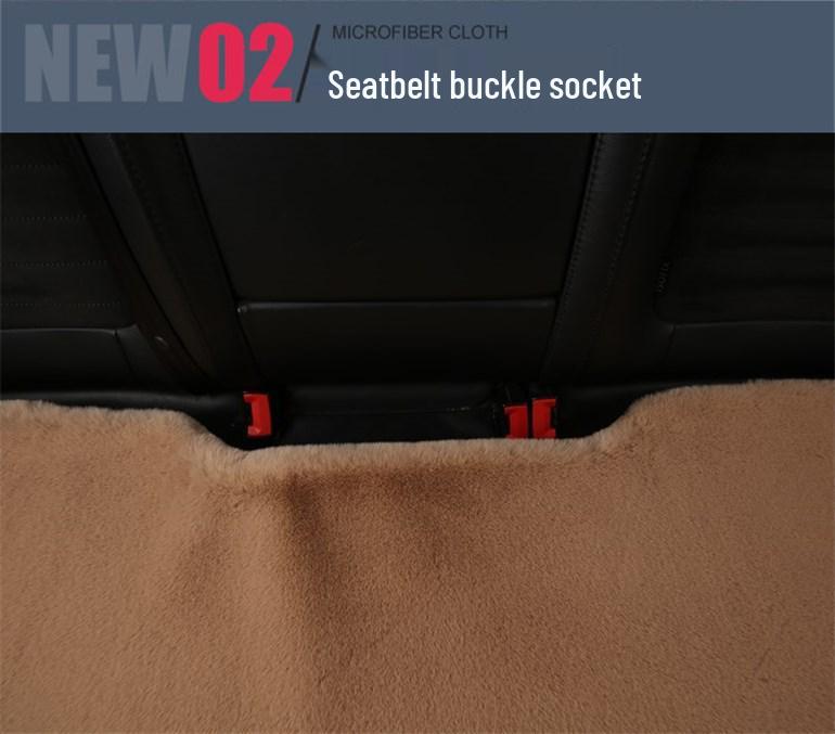 Rabbit Plush Winter Car Seat Cushion - Thick, Warm, No-Backrest, Universal Three-Piece Set