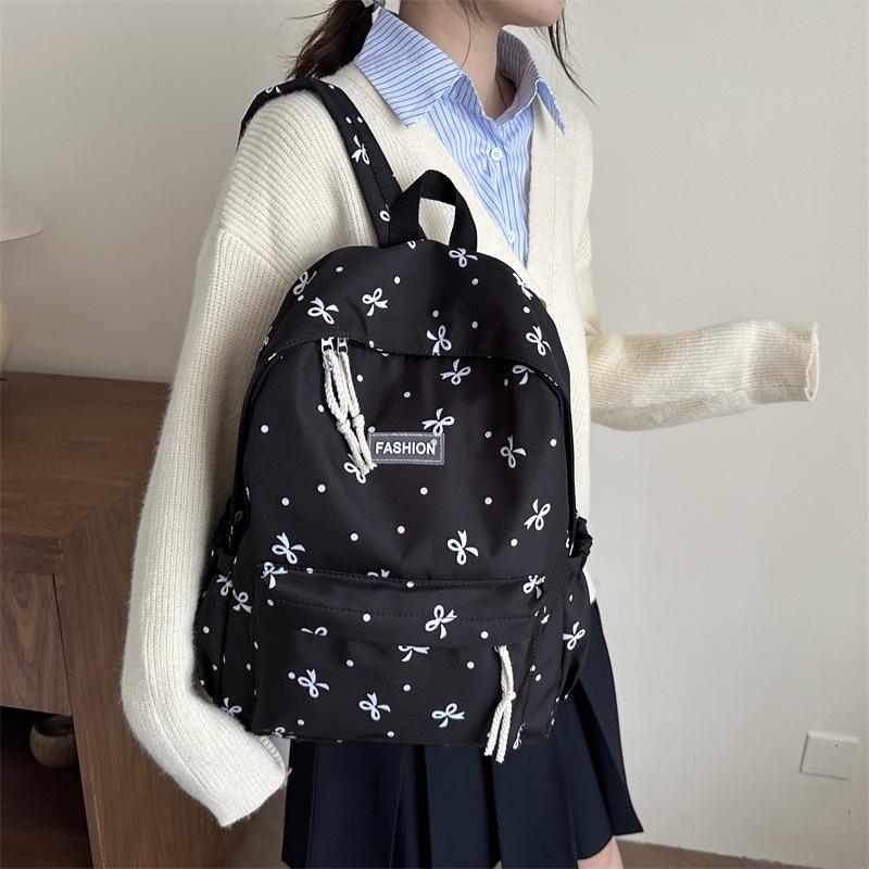 Schoolbag student schoolbag new large-capacity class schoolbag backpack bow travel campus wind backpack women's bag