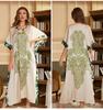 New wind-printed pajamas women's spring and autumn robes elegant and high-end long pajamas DP1191