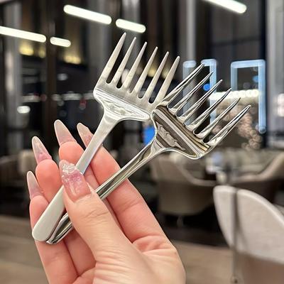 Gaffel med kort skaft och sex tänder, Tårtgaffel, Fruktgaffel, Huvudrättsgaffel, Pastagaffel, Dessertgaffel, Salladsgaffel. Lämpligt för sammankomster med vänner