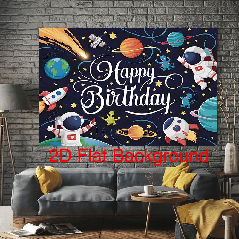 Party Backdrop Astronaut Space Flat Celebrations Bars Cafes Restaurants Clubs Event Backdrop Decoration Birthday Party Decor