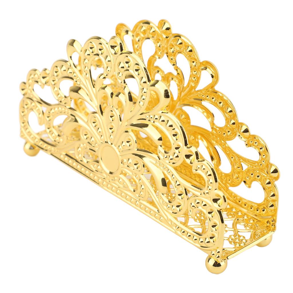 Desk Napkin Holder Gold Iron Art Standing Napkin Organizer Stand for Hotel Restaurant Home Dining