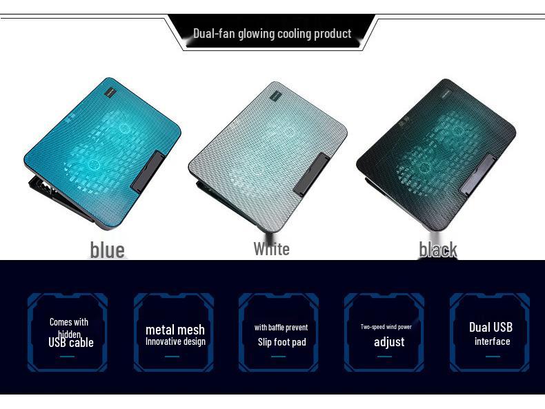 N99 Laptop Cooler 14"-15.6" Stand with Dual Fans