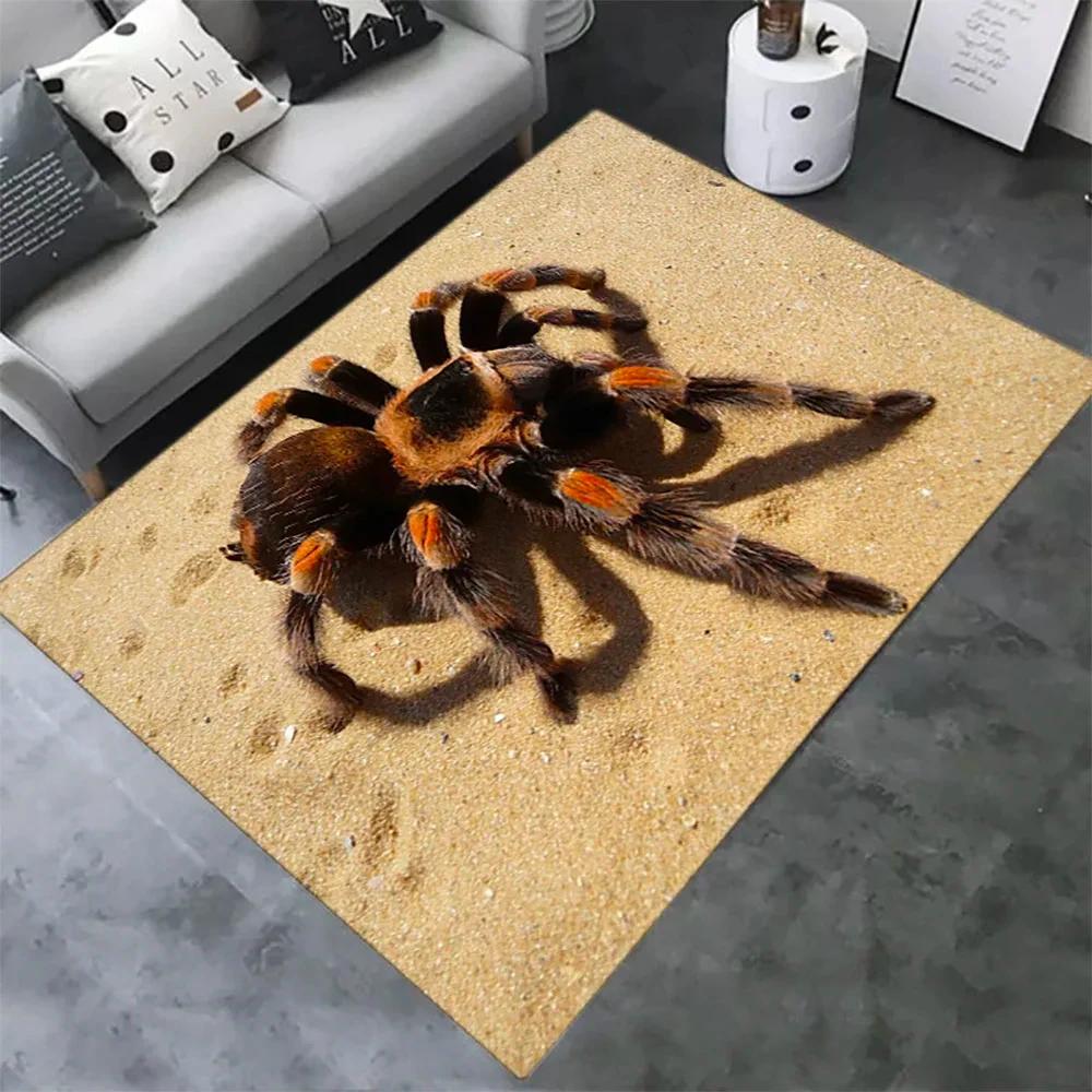 Halloween Spider Carpet 3D Printed Fear Horror Mat Trick or Treat Rug Living Room Bedroom Area Rugs Halloween Gift Home Decor