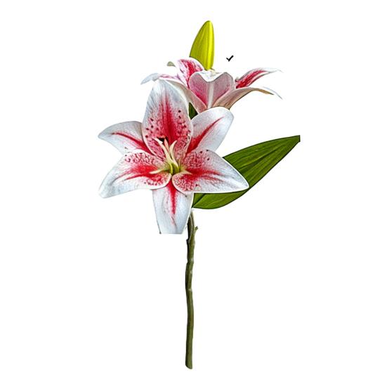 Artificial Lily Flowers with 2 Heads Full Bloom And 1 Bud Long Stem Fake Lilies Bouquet for Wedding Floral Arrangements Spring Home Table Centerpiece