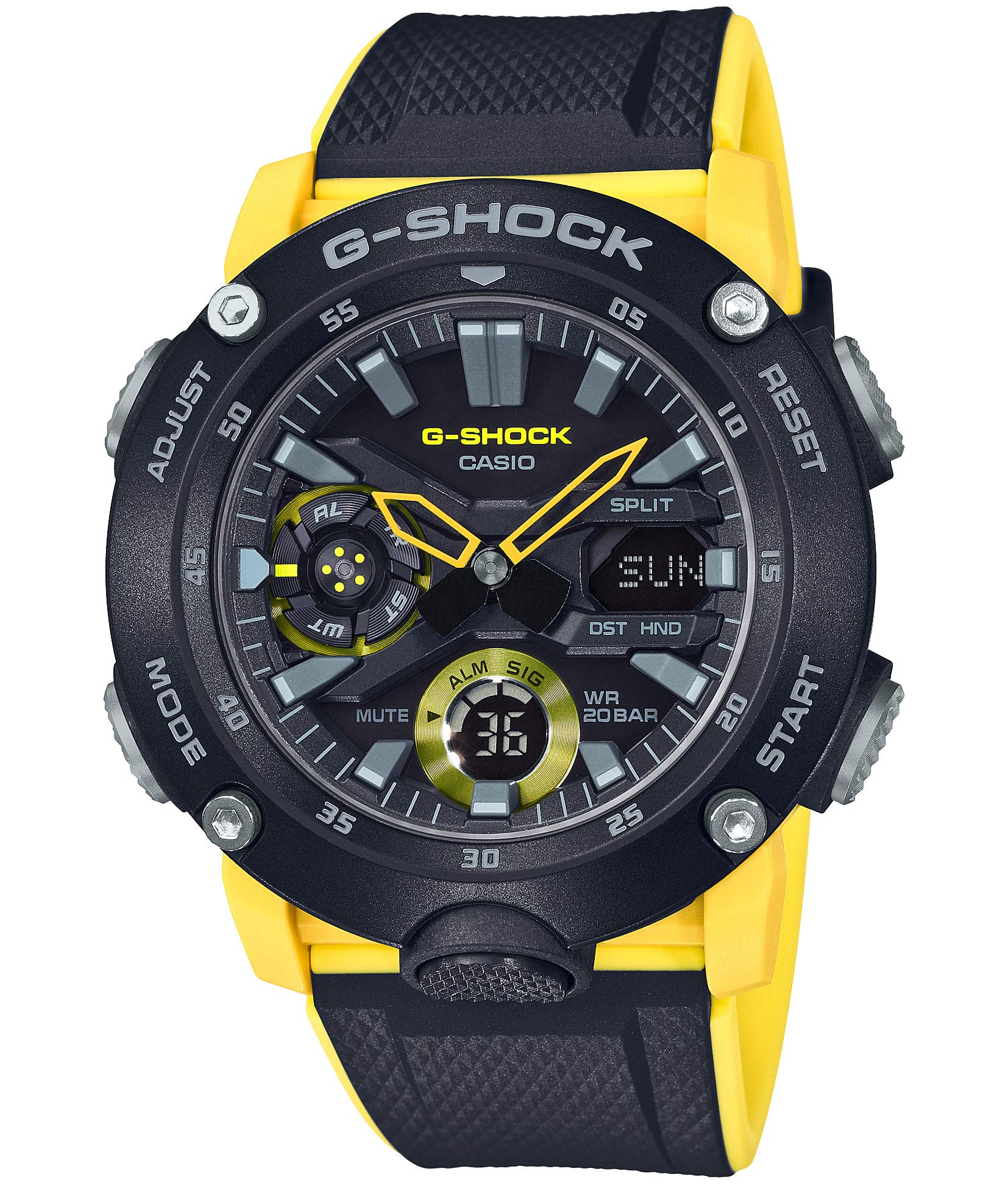 

Часы Casio Желтые с конструкцией Carbon Core Guard G-Shock GA-2000-1A9JF Мужские