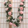 Pinke Seidenpfingstrose Künstliche Große Blumen Ranken Hochzeitsparty Wandbehang Efeu Rattan Heim Gartendekoration Girlande Grüne Pflanzen