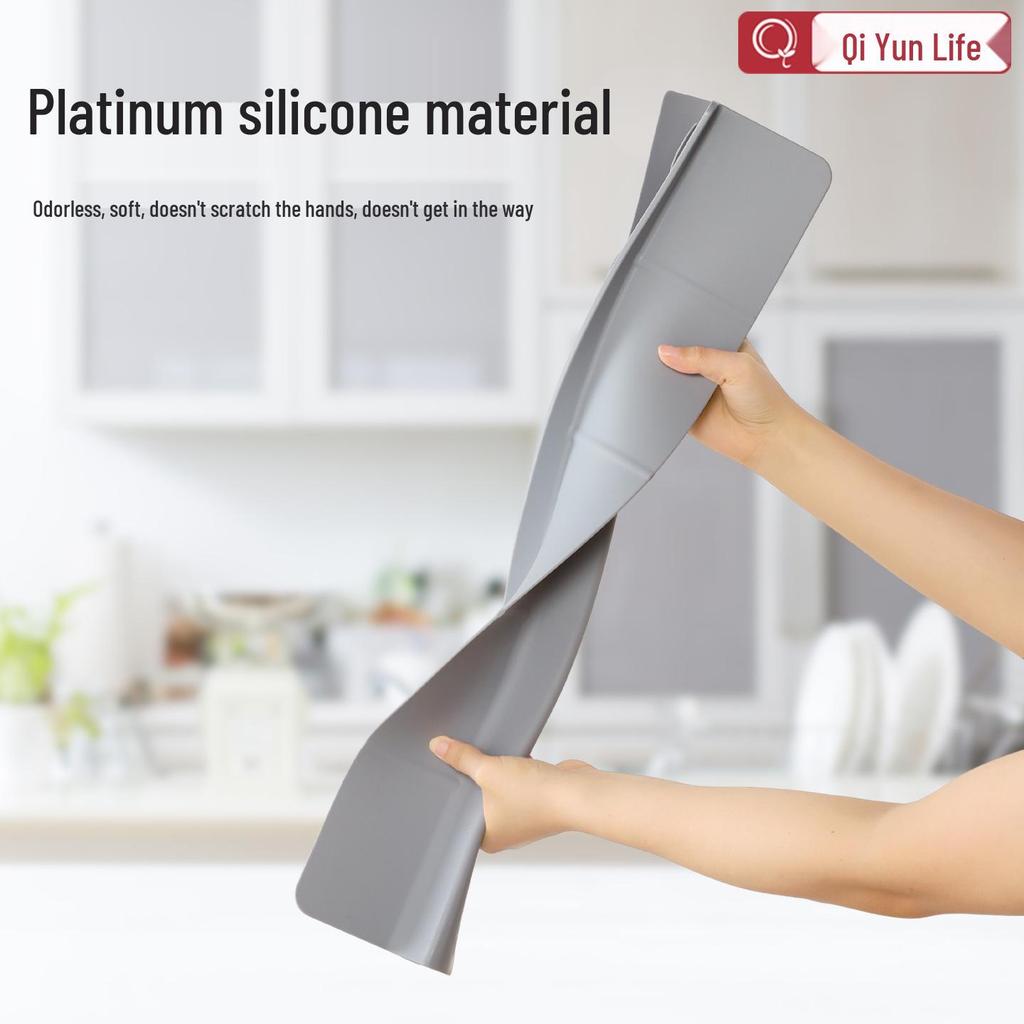 Silicone Non-Slip Sink Splash Guard with Suction Cups - Water Barrier & Separator