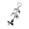 Contemporary Ribbon Keychain Minimalist Black Alloy Jewelry For Daily Use Stylish Women's Accessory Gift Set